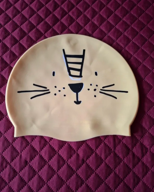 Touca Natação Silicone Criança Gatinho