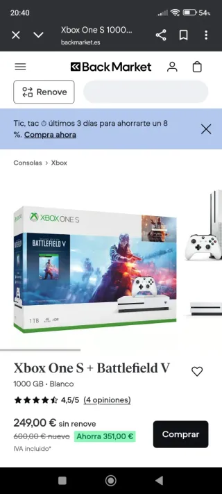 Xbox One S 1TB + 9 juegos
