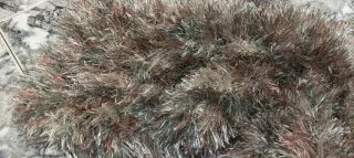 Bufanda marrón y gris tejida a mano