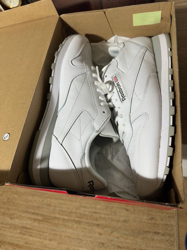 Reebok Classic Leather Talla 45 Blancas/Grises