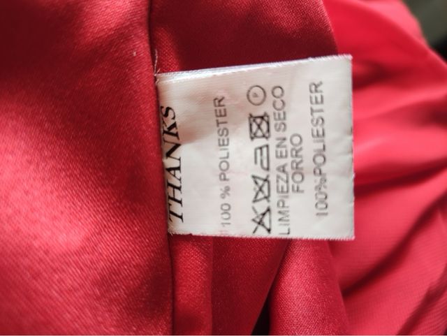 Vestido largo rojo cuello halter talla 60