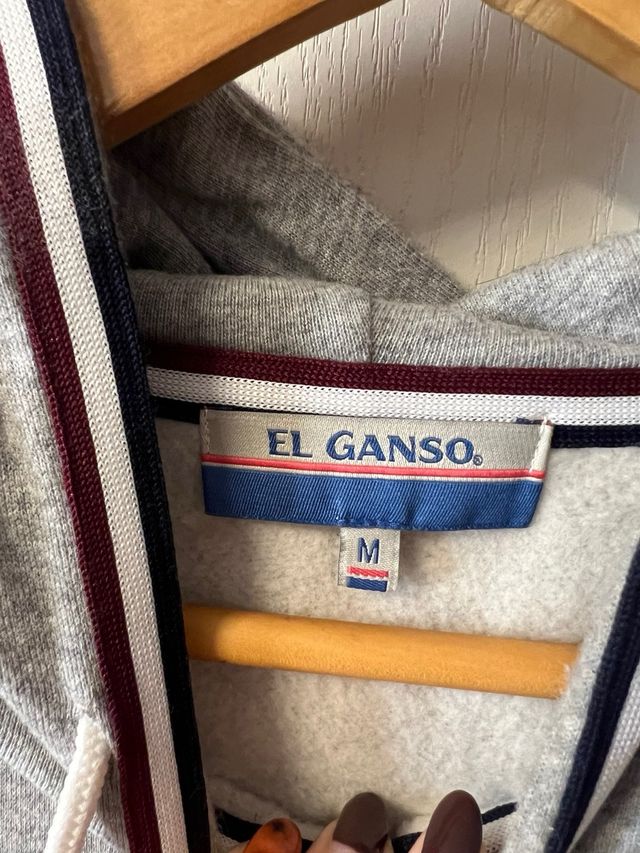 Sudadera Gris Cremallera Logo Talla M