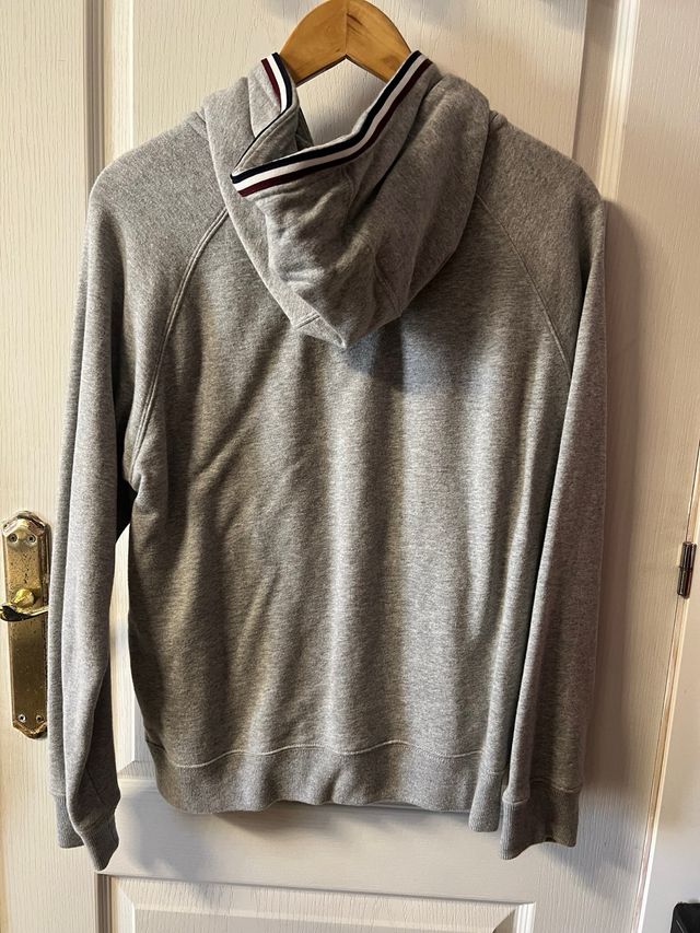 Sudadera Gris Cremallera Logo Talla M