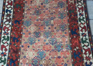 Tappeto Runner Beige e Rosso shirvan antico