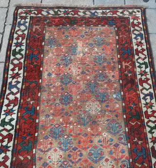 Tappeto Runner Beige e Rosso shirvan antico