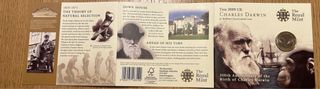 Moneda Reino Unido 2009 BU 2£ Charles Darwin