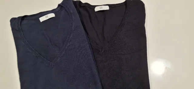 2 Jerséis Pico La Redoute Negro y Azul