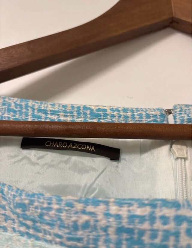 Vestido Charo Azcona degradado azul e verde