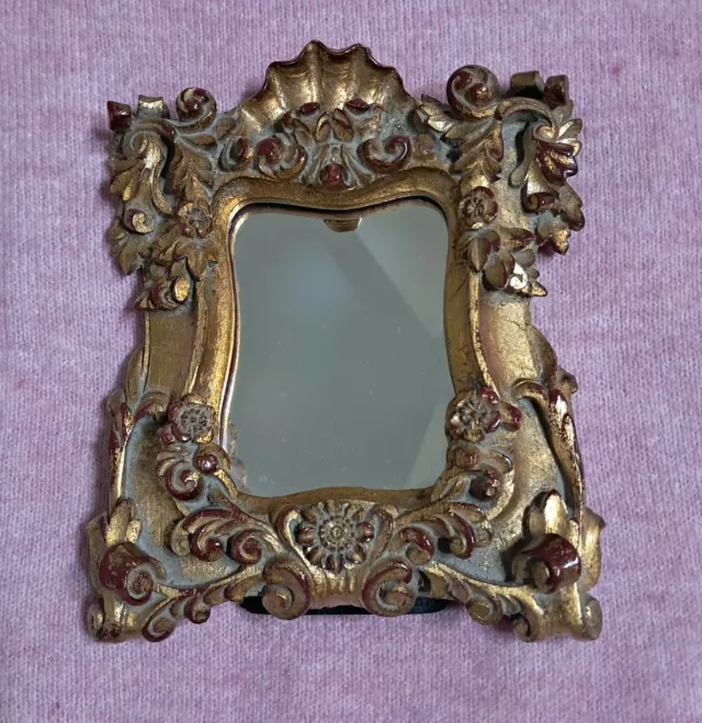 Espejo dorado tallado mesa/colgar