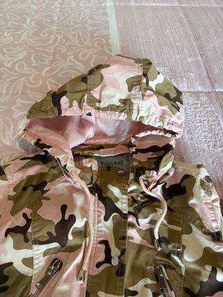 Gabardina Militar Camuflaje Rosa y Verde