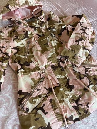 Gabardina Militar Camuflaje Rosa y Verde