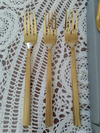Set Posate Tavola 24 Pezzi Oro Bavaria