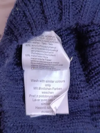 Basco lavorato a maglia blu,taglia 56,M,nuovo
