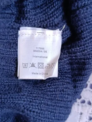 Basco lavorato a maglia blu,taglia 56,M,nuovo