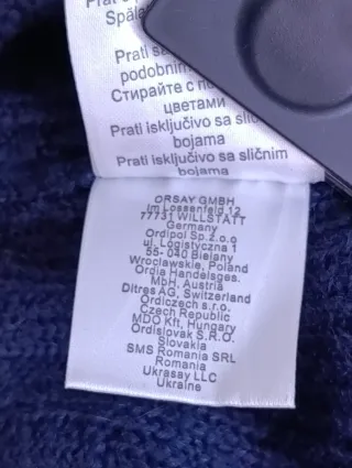 Basco lavorato a maglia blu,taglia 56,M,nuovo