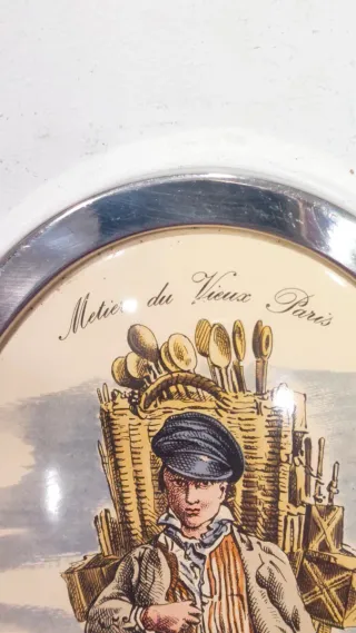 Cuadro antiguo metal porcelana París