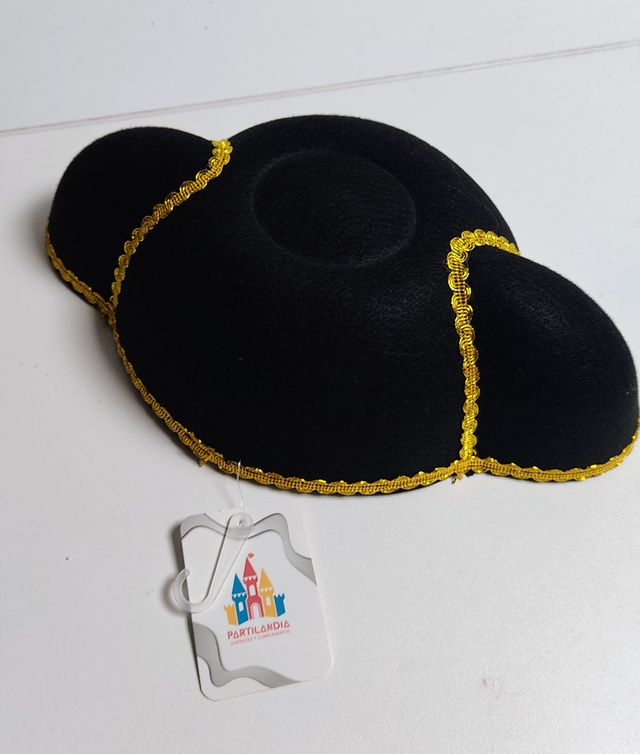 Montera Torero Negra con Detalles Dorados Adulto