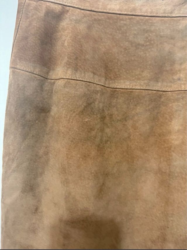 Falda larga de ante con flecos