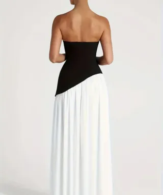 Vestido de noche sirena sin tirantes