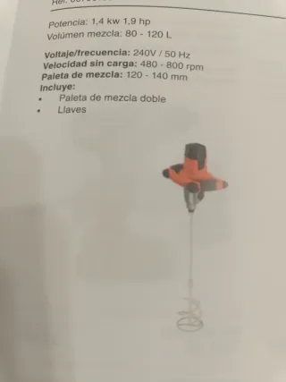 Mezcladora Eléctrica Construcción 1.4kw
