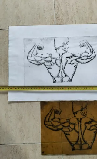 Antigua Impresión y placa de impresión original