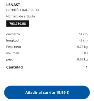 Lenast Edredón Nordico Cuna Blanco Ikea 110x125cm