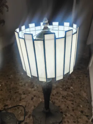 Lámparas de mesa de bronce y nácar