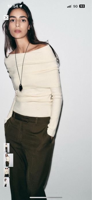 Jersey palabra de honor Zara color crudo