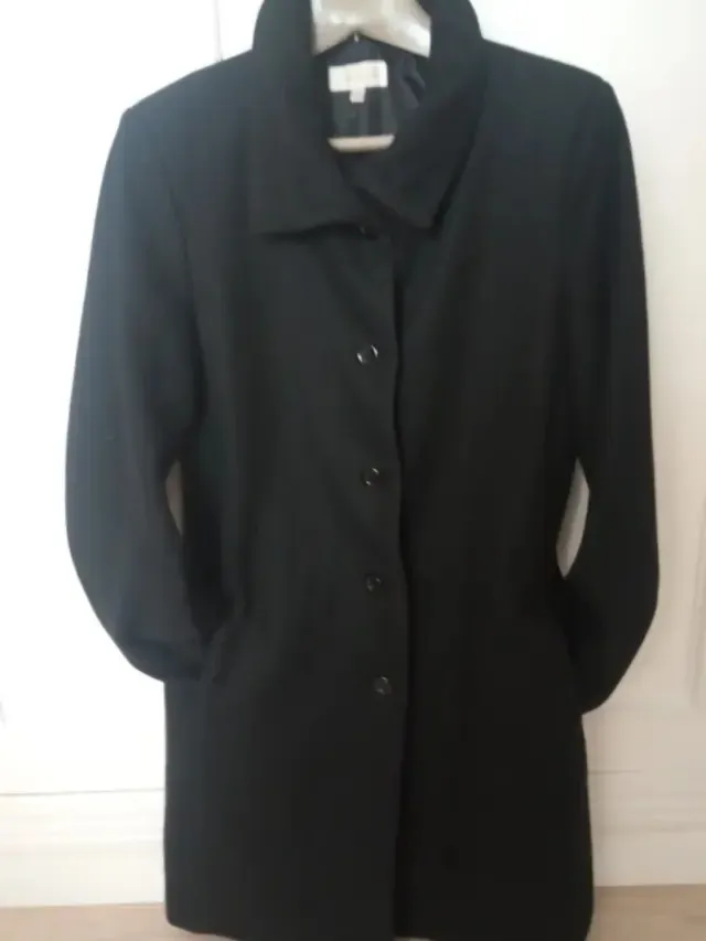 Abrigo paño mujer negro