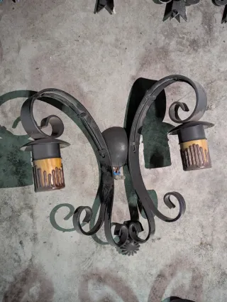 Lámparas forja negra estilo medieval