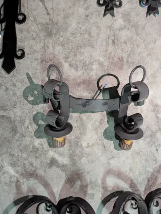 Lámparas forja negra estilo medieval