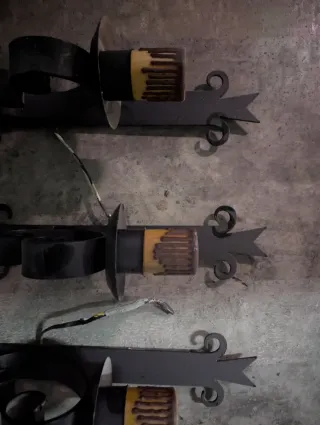 Lámparas forja negra estilo medieval