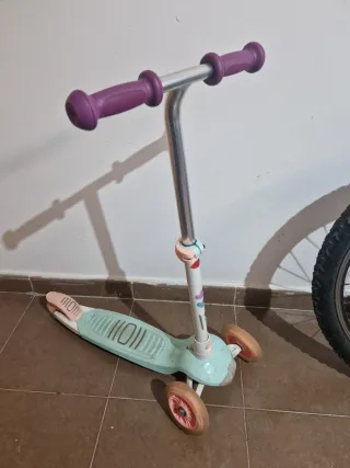 Patinete infantil 3 ruedas rosa y azul