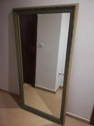 Espejo de salón cristal y madera