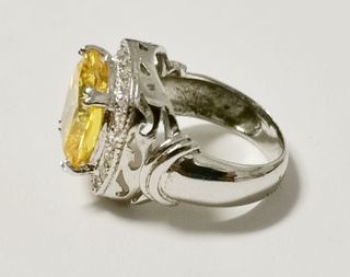 Anillo Elegante Piedra Amarilla 7.7gr