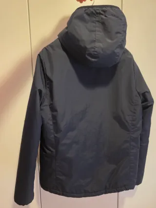 Piumino Sunstripe blu con cappuccio