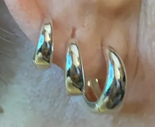Aros Huggie Plata de Ley Varios Tamaños