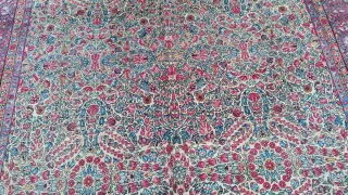 Tappeto lana beige e rosso