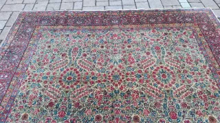 Tappeto lana beige e rosso