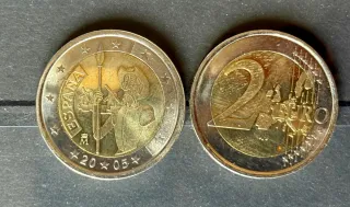 Moneda 2€ Quijote España 2005