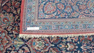 Tappeto kashan antico lana blu e rosso