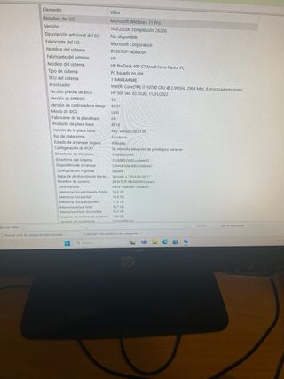 HP Prodesk G7 SFF Ordenador Escritorio