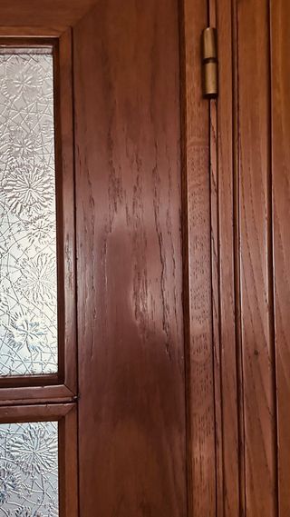 Puerta doble madera maciza cristal floral