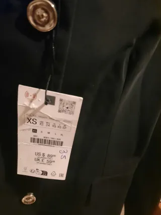 Blazer Zara Negro Talla XS