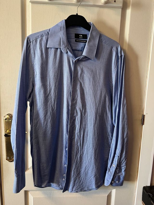 Camisa C&A Azul Slim Fit