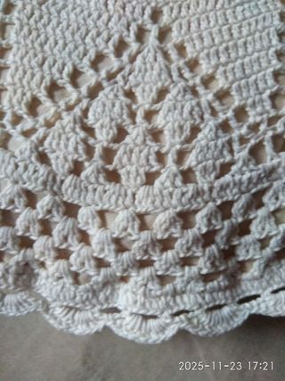 Cojín redondo ganchillo algodón. NUEVO