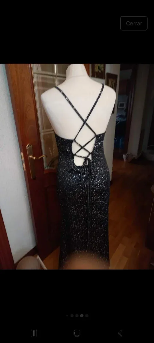 Vestido largo brillos talla M