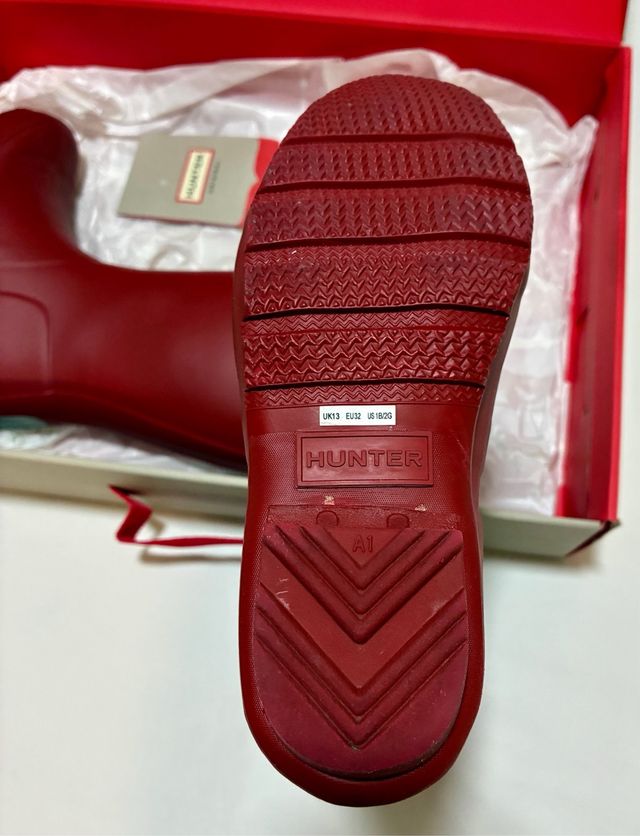 Botas Hunter Original Rojas Niñas EU32 SIN USAR