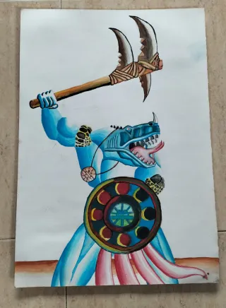 Óleo antiguo "Espejo Humeante"