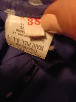 Vestido Flamenca Lunares Azul y Blanco talla 38